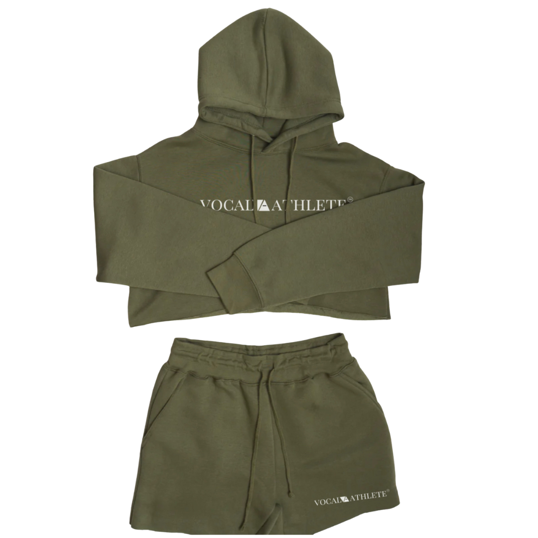 Vocal Athlete Cropped Hoodie Set